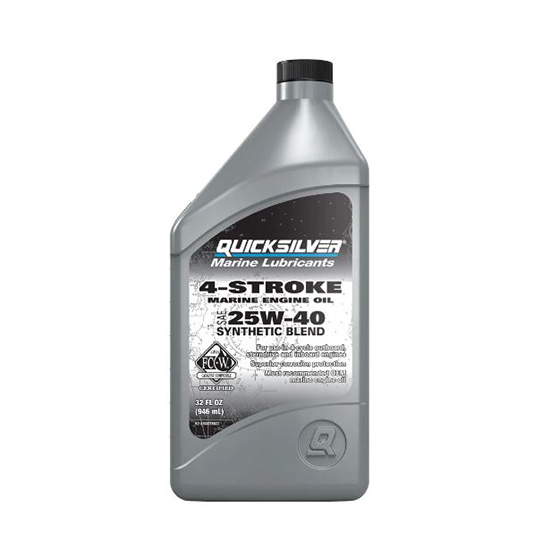 QUICKSILVER 4-STROKE SYNTHETIC MARINE ENGINE OIL 25W-40 QUART