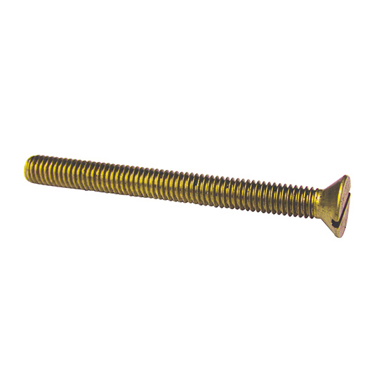 MACHINE SCREW BRASS FLAT HEAD SLOTTED 10-24 X 1.50" (100/BOX)