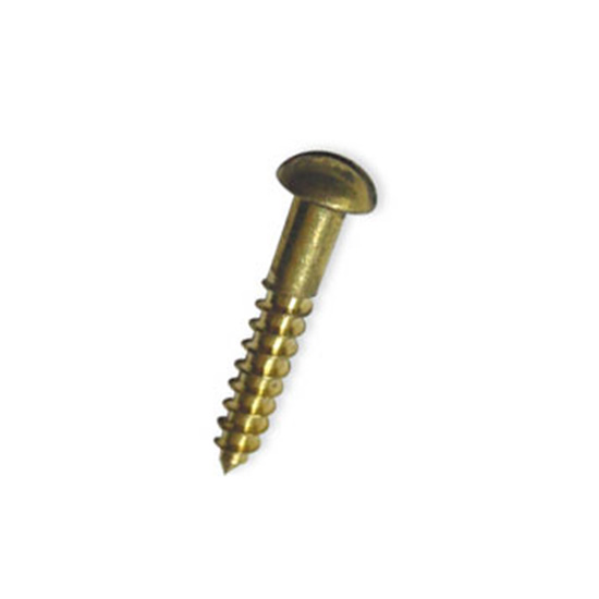 WOOD SCREW BRASS ROUND HEAD SLOTTED SIZE 5 X .75" (100/BOX)