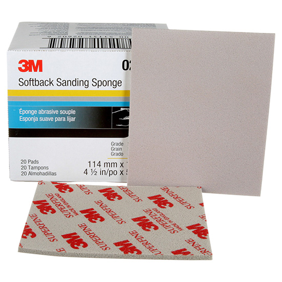 3M SOFTBACK SANDING SPONGE SUPERFINE 4-1/2" X 5-1/2" BOX OF 20