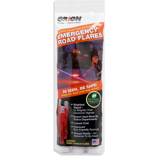 ORION 15-MINUTE WAXED ROAD FLARES 3-PACK