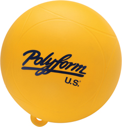 POLYFORM BUOY PICKUP INFLATABLE YEL 9"W/3/8"EYE 28.3"CIRC