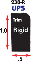 PVC TRIM RIGID BLACK 1" X .5" X 40' LENGTH   *UPS*