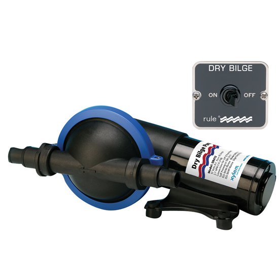 JABSCO DRY BILGE PUMP WITH PANEL SWITCH 12V 4 GPM