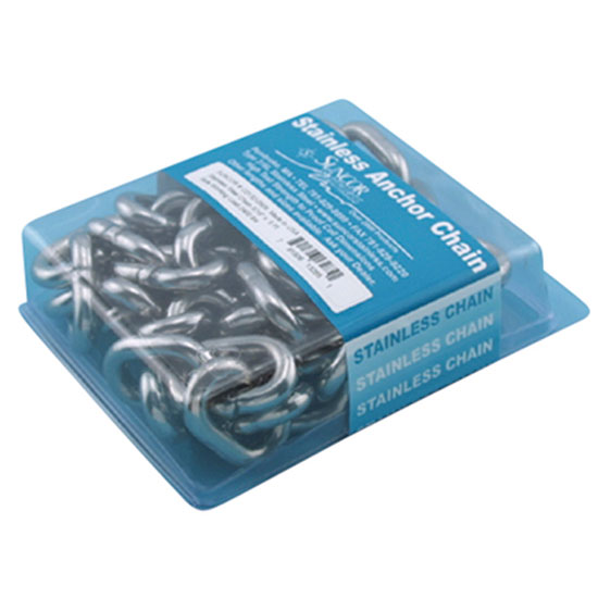 SUNCOR ANCHOR CHAIN STAINLESS STEEL ISO PROOF HI-TEST 3/8" X 6'