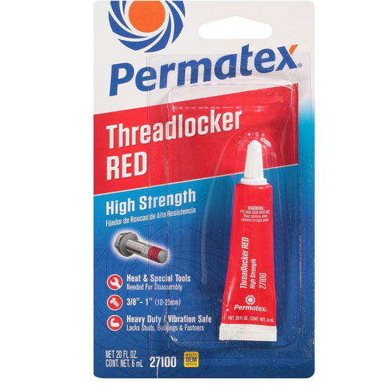 THREADLOCKER RED HIGH PERMATEX   3/8"+ BOLTS