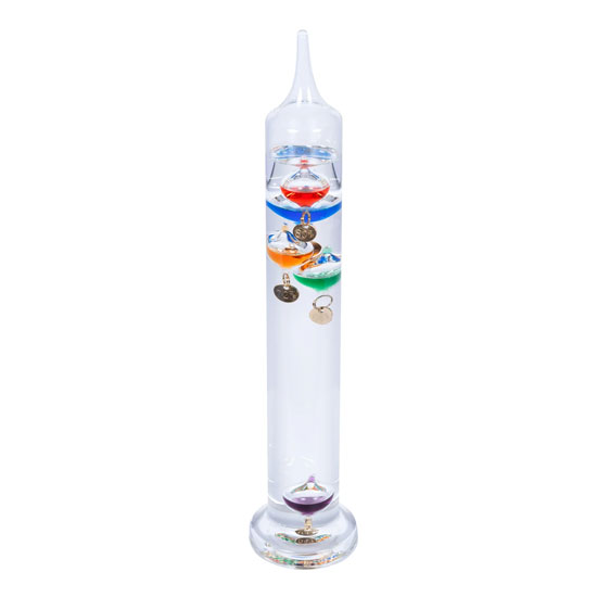 GALILEO THERMOMETER 11.22" 5 FLOATING TEMPERATURE SPHERES