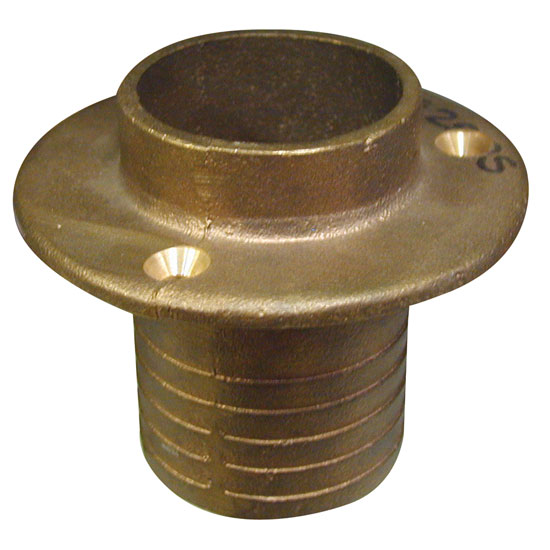 BUCK ALGONQUIN TRANSOM EXHAUST FITTING BRONZE STRAIGHT FLANGE 1.50"