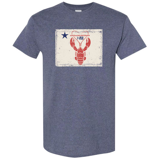 HAMILTON MARINE SAVE MAINE LOBSTERMEN T-SHIRT HEATHERD NAVY 3X-LARGE