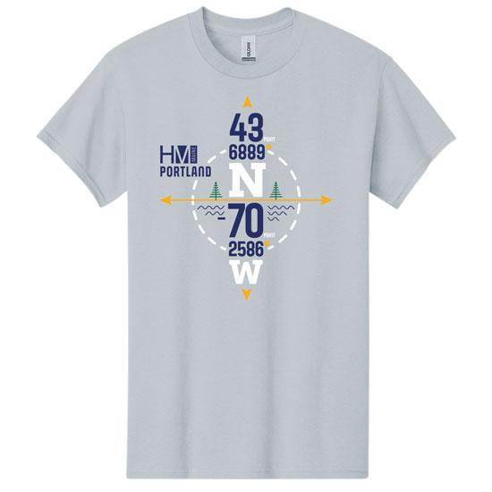 HAMILTON MARINE PORTLAND COMPASS T-SHIRT GRAVEL GRAY SMALL
