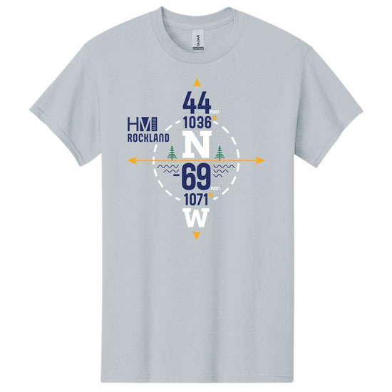 HAMILTON MARINE ROCKLAND COMPASS T-SHIRT GRAVEL GRAY X-LARGE