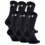 UNDER ARMOUR COTTON CREW SOCKS 6 PACK BLACK LARGE