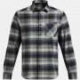 UNDER ARMOUR MENS FLANNEL SHIRT GRAY & NAVY