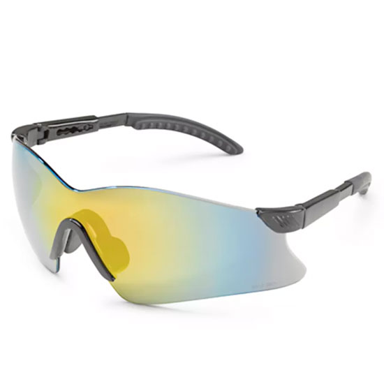 HAWK SAFETY GLASSES BLACK FRAME WITH GOLD MIRROR LENS