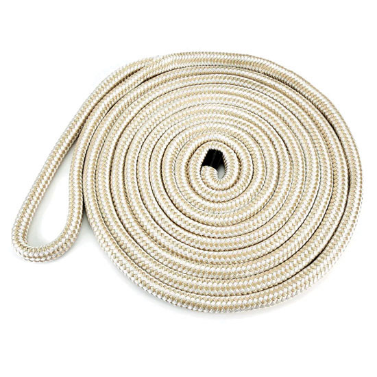 SEASENSE 5/8" X 35' DOUBLE BRAID DOCK LINE WHITE/GOLD