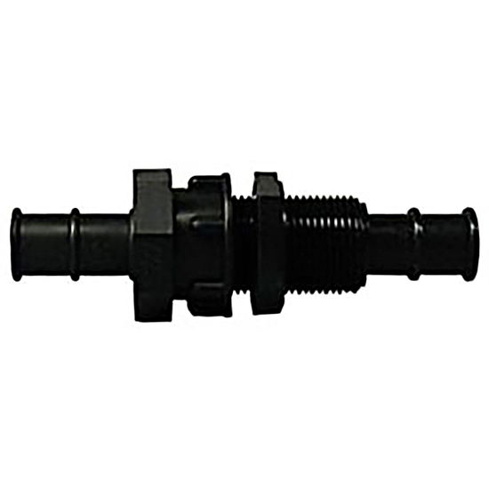 CONNECTOR 1 1/4" BULKHEAD BLACK