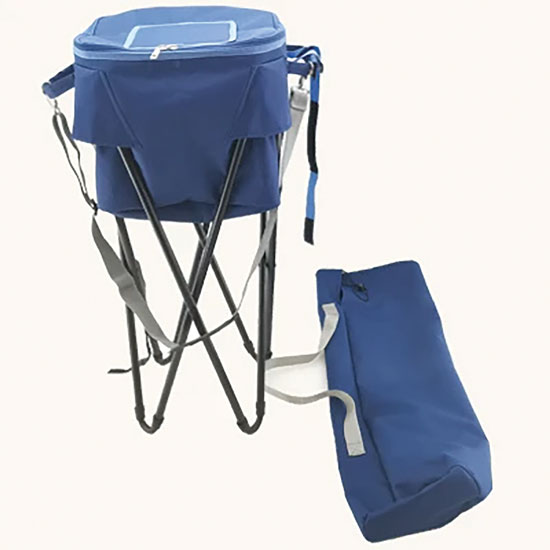 32 CAN COLLAPSIBLE COOLER WITH CARRY BAG BLUE/GRAY