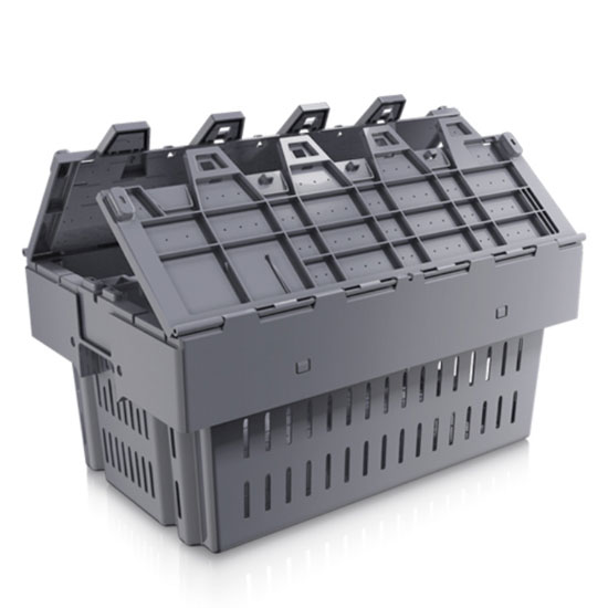 LOBSTER CRATE PLASTIC WITH HINGED LID 100# CAPACITY