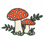 MUSHROOM SKETCH WEATHERPROOF STICKER