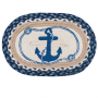 EARTH RUGS NAVY ANCHOR OVAL PLACEMAT 10"X15" NAVY & NATURAL