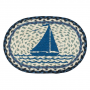 EARTH RUGS SAILBOAT OVAL PLACEMAT 10"X15" BLUE & WHITE