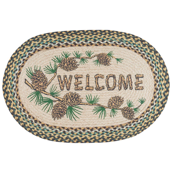 EARTH RUGS WELCOME PATCH OVAL RUG 20"X30"