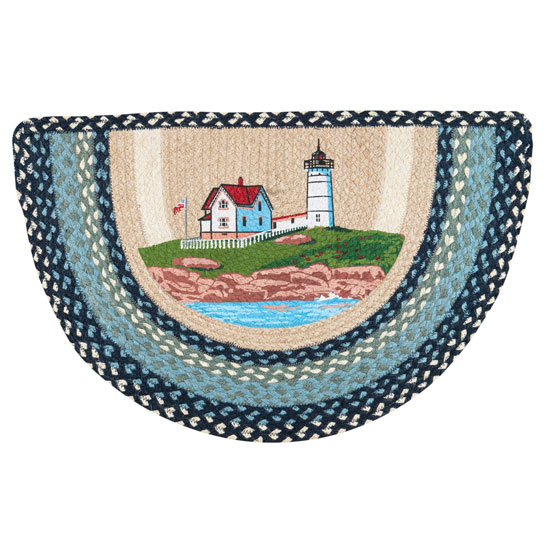 EARTH RUGS NUBBLE LIGHTHOUSE HALF CIRCLE RUG 18"X29"