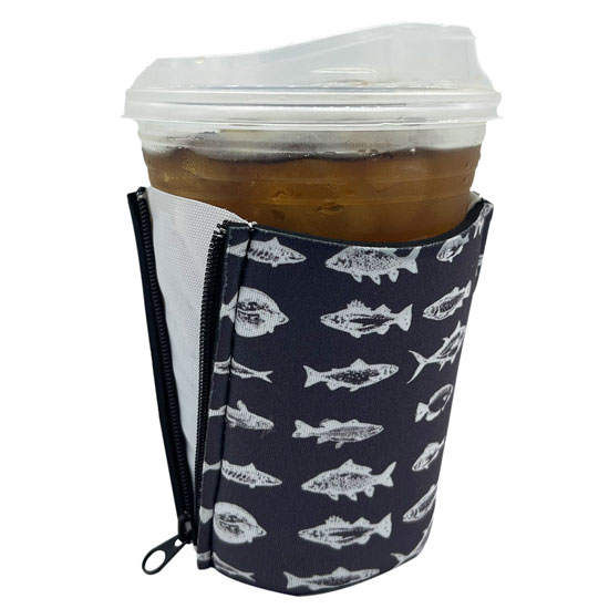 ZIPSIP ADJUSTABLE CAN HOLDER FISH PATTERN