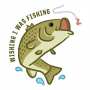 WISHING I WAS FISHING WEATHERPROOF STICKER