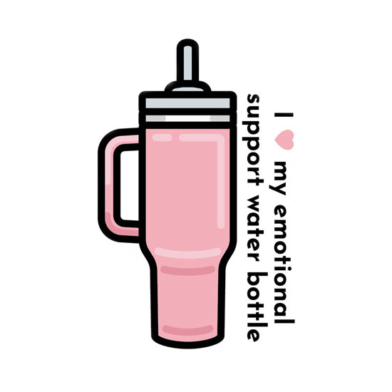 EMOTIONAL SUPPORT WATER BOTTLE WEATHERPROOF STICKER