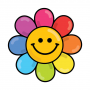 FLOWER SMILEY FACE WEATHERPROOF STICKER