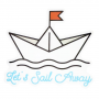 LET'S SAIL AWAY PAPER BOAT WEATHERPROOF STICKER