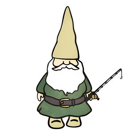 FISHING GNOME WEATHERPROOF STICKER FISHING GNOME