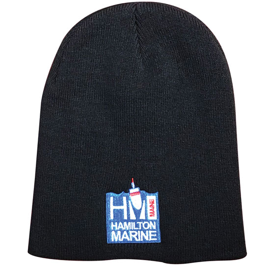 HAMILTON MARINE BUOY LOGO BEANIE BLACK ONE SIZE FITS ALL