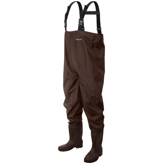 FROGG TOGGS&REG MEN'S RANA PVC LUG SOLE CHEST WADER BROWN SIZE 9