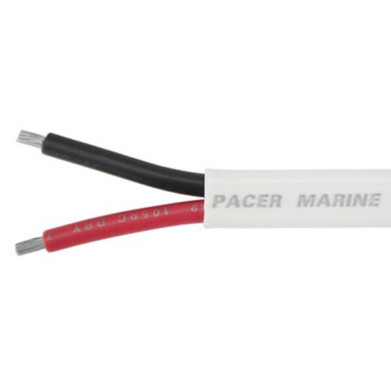 PACER WIRE TINNED STANDARD DUPLEX FLAT RED BLACK 16/2  (BY FOOT)