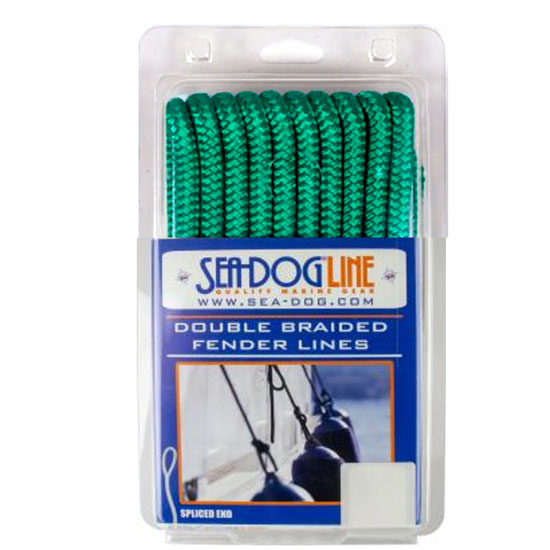 SEA DOG DOUBLE BRAID FENDER LINE 3/8 X 6FT GREEN PAIR