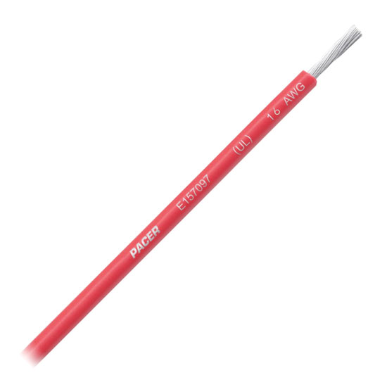 PACER WIRE TINNED SINGLE 16 GAUGE RED (BY FOOT)