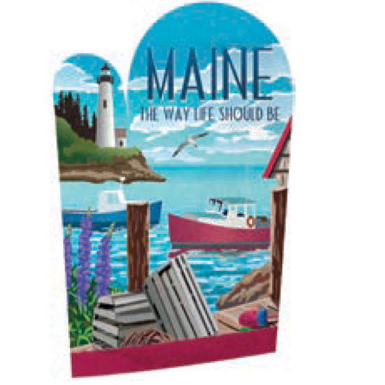 MAINE SCENE OVEN MITT MAINE FISHING VILLAGE