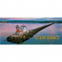 MAGNET ROCKLAND BREAKWATER LIGHTHOUSE PANORAMIC W/GOLD FOIL
