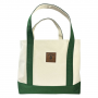 ROGUE LIFE LARGE GREEN CANVAS TOTE BAG WITH ZIPPER POCKET