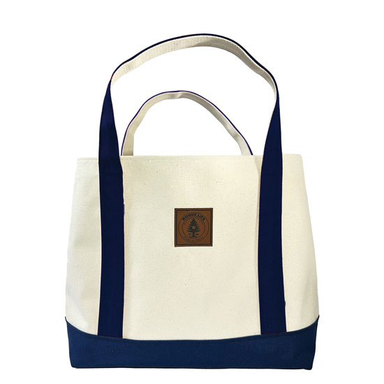 ROGUE LIFE LARGE NAVY CANVAS TOTE BAG WITH ZIPPER POCKET
