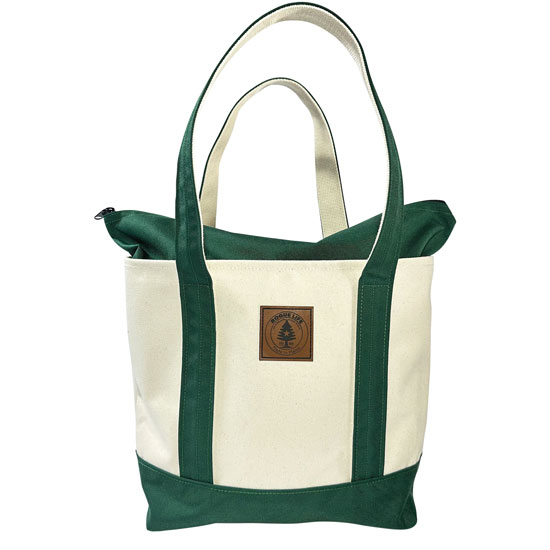 ROGUE LIFE MEDIUM GREEN ZIP TOP CANVAS TOTE BAG