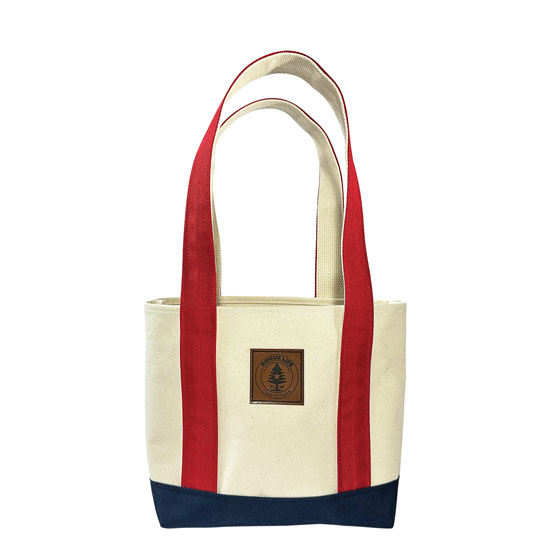 ROGUE LIFE SMALL RED & NAVY CANVAS TOTE BAG