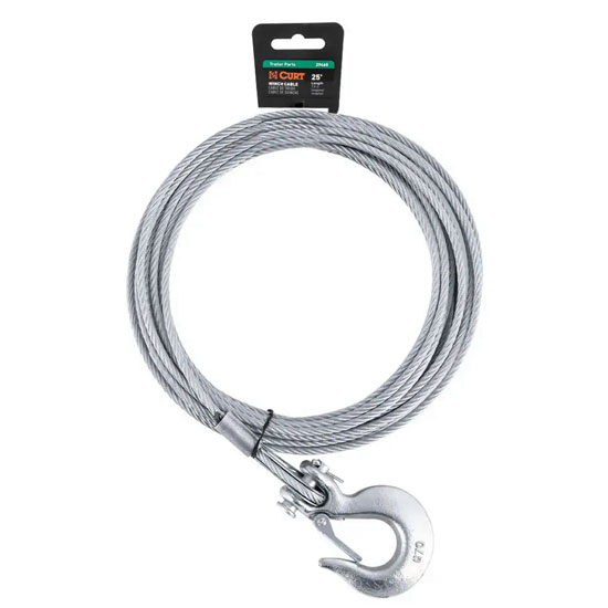 CURT WINCH CABLE 25' WITH SNAP HOOK ZINC PLATED