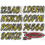 HARDLINE PRODUCTS YELLOW/BLACK 3" BOAT LETTERING KIT (4/PK)