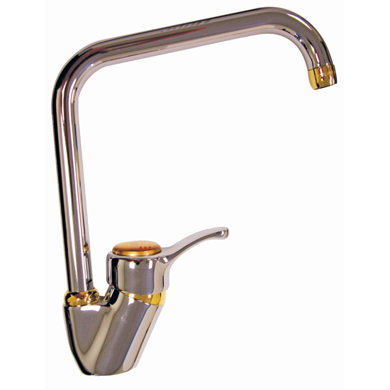 FAUCET SINGLE LEVER MIXER HIGH SPOUT CHROME GOLD