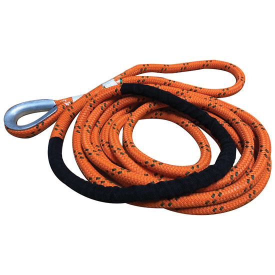 ORANGE 1/2" X 12' MOORING PENDANT W/ GALVANIZED THIMBLE