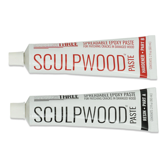 SYSTEM THREE SCULPWOOD PASTE 4 OZ KIT 2 TUBES 2 OZ EA