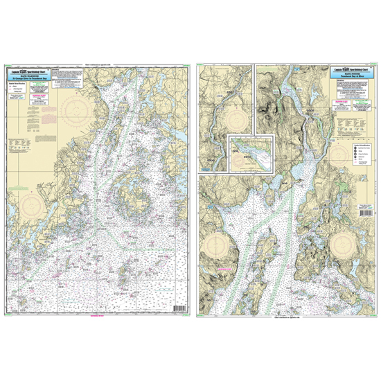 CAPTAIN SEAGULL'S CHART ST GEORGE RIVER, ME TO PENOBSCOT BAY 19" X 26"